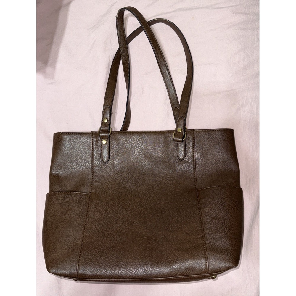 SevenDays Black Pebbled Tote Shoulder Bag Zip Closure Gold Hardware